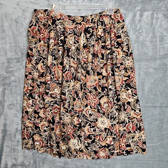 SOUTHERN LADY VINTAGE ALINE MIDI  SKIRT WOMENS 10 FLORAL sz 40 USA - Picture 1 of 8